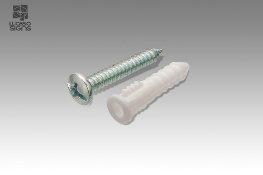 Screws #8-10 x 1 in. with Plastic Anchors (50-Pack)