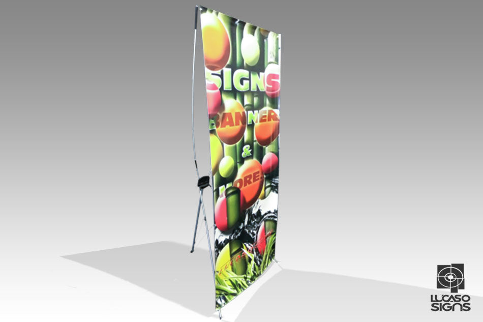 Banner Stand Single Sided with carry case. Custom print optional 32"x 79"